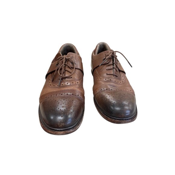 Tsubo Mens Brown Leather Cap Toe Oxford Dress Shoes Size 12 SKU 8429 - Picture 4 of 16